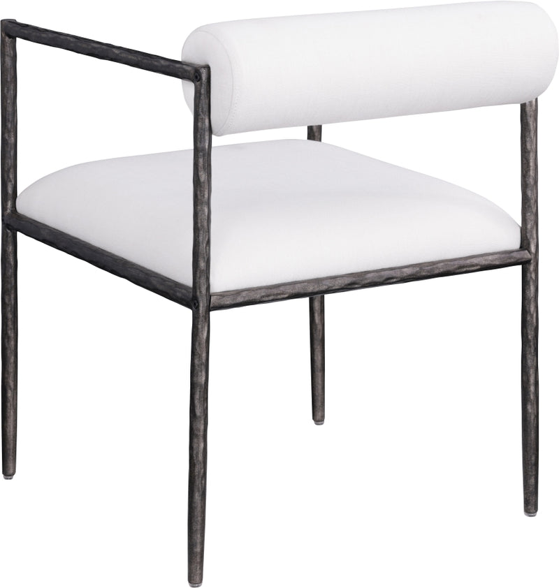 Axis Linen Textured Fabric Upholstered Dining Chair in Cream, Set of 2 - 88090Cream-C
