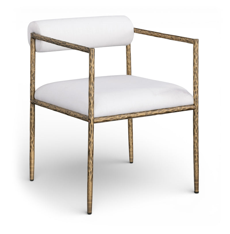 Axis Linen Textured Fabric Upholstered Dining Chair in Cream, Set of 2 - 88097Cream-C