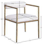 Axis Linen Textured Fabric Upholstered Dining Chair in Cream, Set of 2 - 88097Cream-C