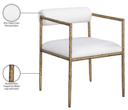 Axis Linen Textured Fabric Upholstered Dining Chair in Cream, Set of 2 - 88097Cream-C
