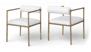 Axis Linen Textured Fabric Upholstered Dining Chair in Cream, Set of 2 - 88097Cream-C