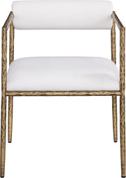 Axis Linen Textured Fabric Upholstered Dining Chair in Cream, Set of 2 - 88097Cream-C