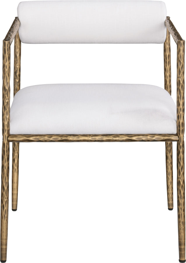 Axis Linen Textured Fabric Upholstered Dining Chair in Cream, Set of 2 - 88097Cream-C
