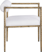 Axis Linen Textured Fabric Upholstered Dining Chair in Cream, Set of 2 - 88097Cream-C