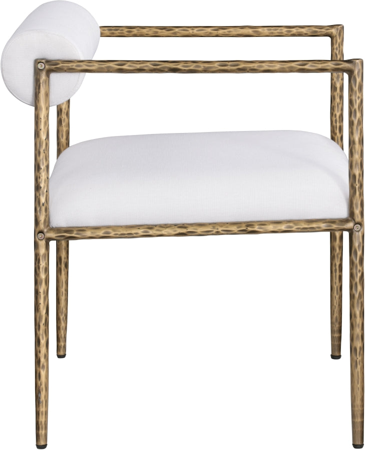 Axis Linen Textured Fabric Upholstered Dining Chair in Cream, Set of 2 - 88097Cream-C