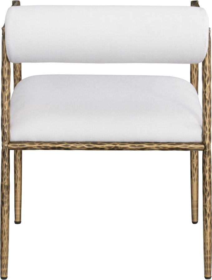 Axis Linen Textured Fabric Upholstered Dining Chair in Cream, Set of 2 - 88097Cream-C