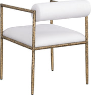 Axis Linen Textured Fabric Upholstered Dining Chair in Cream, Set of 2 - 88097Cream-C