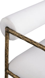 Axis Linen Textured Fabric Upholstered Dining Chair in Cream, Set of 2 - 88097Cream-C