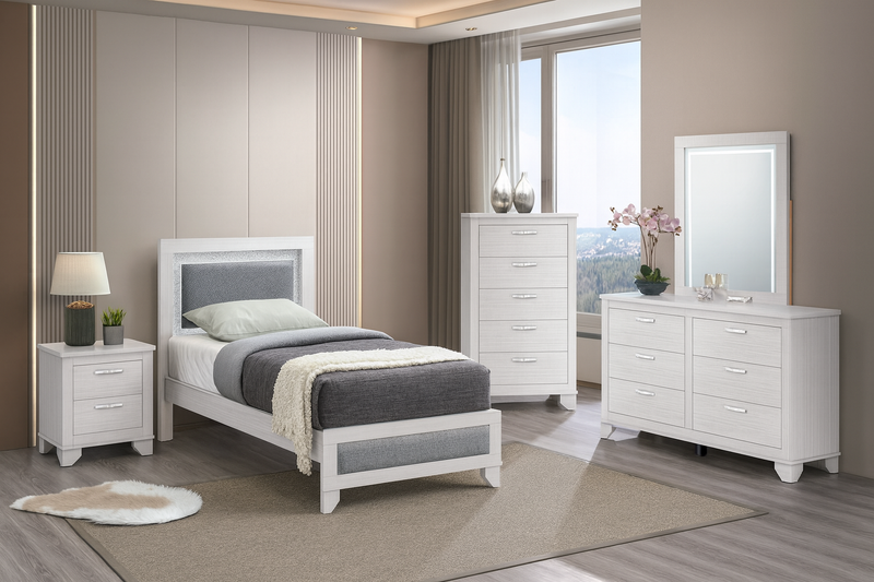 Aya White  Twin 4 Piece - AYA-WT-T-4PC
