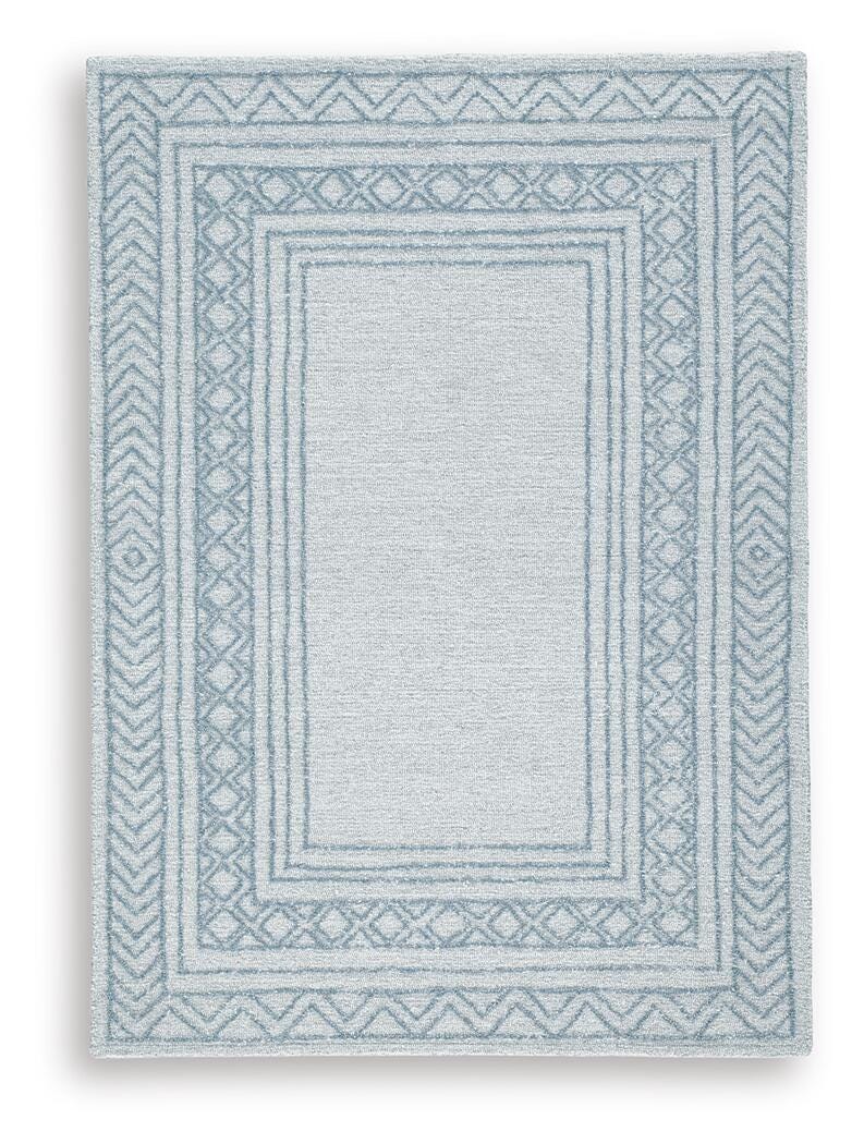 Azelhurst Blue/Ivory/Gray 5' x 7' Area Rug - R407852