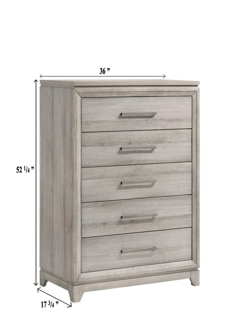 Azteria - 5 Drawers Gray Chest - B336-C