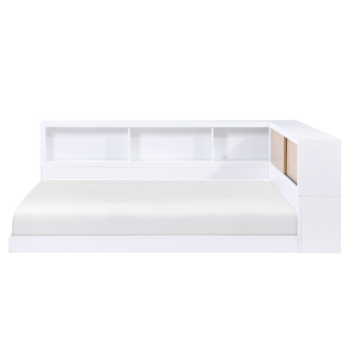 B2012BCF-1BC* (4) Full Bookcase Corner Platform Bed - B2012BCF-1BC*