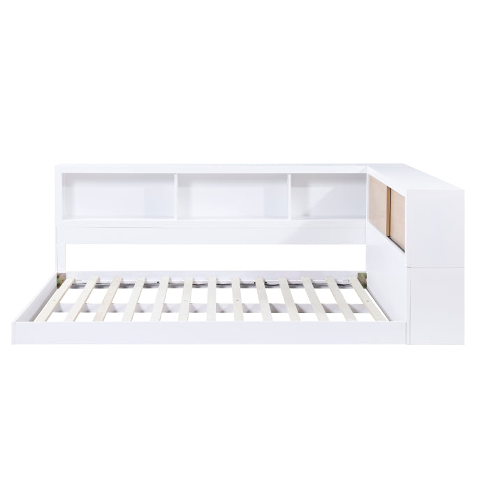 B2012BCF-1BC* (4) Full Bookcase Corner Platform Bed - B2012BCF-1BC*
