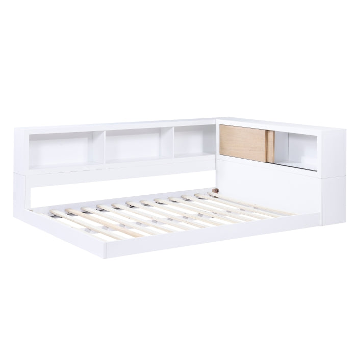 B2012BCF-1BC* (4) Full Bookcase Corner Platform Bed - B2012BCF-1BC*