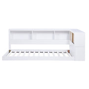 B2012BCT-1BC* (4) Twin Bookcase Corner Platform Bed - B2012BCT-1BC*