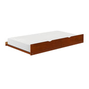 B2013BCDC-1BCR* (4) Twin Bookcase Corner Platform Bed with Twin Trundle - B2013BCDC-1BCR*