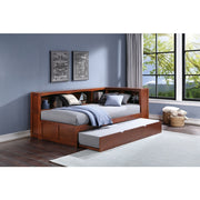 B2013BCDC-1BCR* (4) Twin Bookcase Corner Platform Bed with Twin Trundle - B2013BCDC-1BCR*