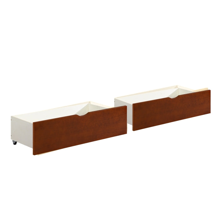 B2013BCDC-1BCT* (4) Twin Bookcase Corner Platform Bed with Storage Boxes - B2013BCDC-1BCT*
