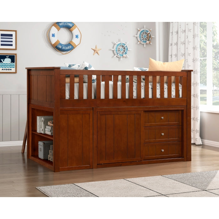 B2013LLDC-1*BC2DR (6) Low Loft Bunk with Bookcase and 2 Dressers - B2013LLDC-1*BC2DR