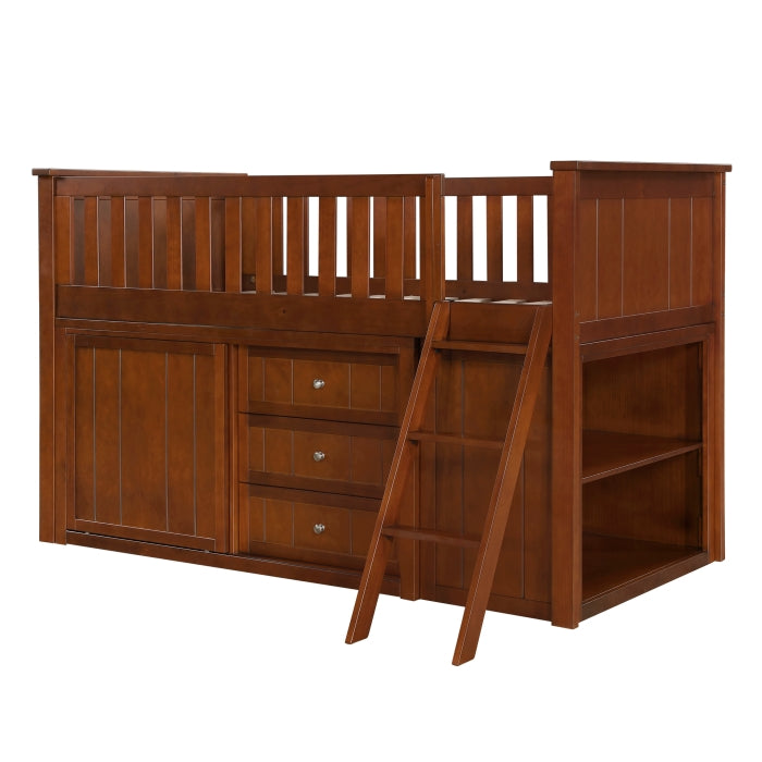 B2013LLDC-1*BCDR (5) Low Loft Bunk with Bookcase and Dresser - B2013LLDC-1*BCDR
