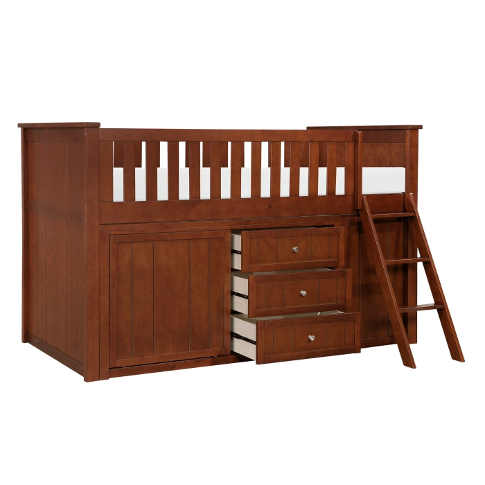 B2013LLDC-1*BCDR (5) Low Loft Bunk with Bookcase and Dresser - B2013LLDC-1*BCDR
