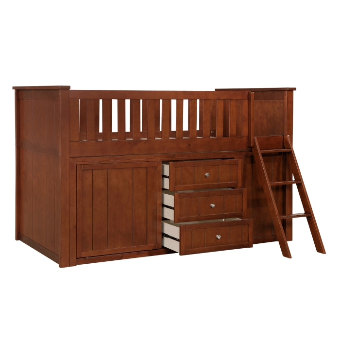 B2013LLDC-1*BCDR (5) Low Loft Bunk with Bookcase and Dresser - B2013LLDC-1*BCDR
