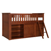 B2013LLDC-1*BCDR (5) Low Loft Bunk with Bookcase and Dresser - B2013LLDC-1*BCDR