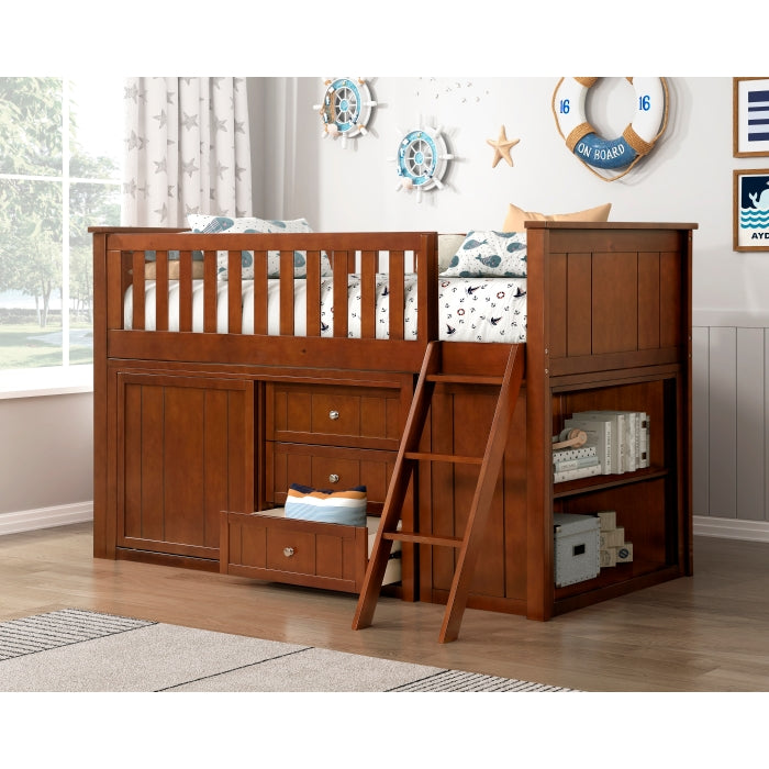 B2013LLDC-1*BCDR (5) Low Loft Bunk with Bookcase and Dresser - B2013LLDC-1*BCDR