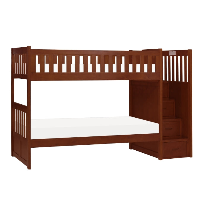 B2013SBDC-1* (4) Twin/Twin Step Bunk Bed - B2013SBDC-1*