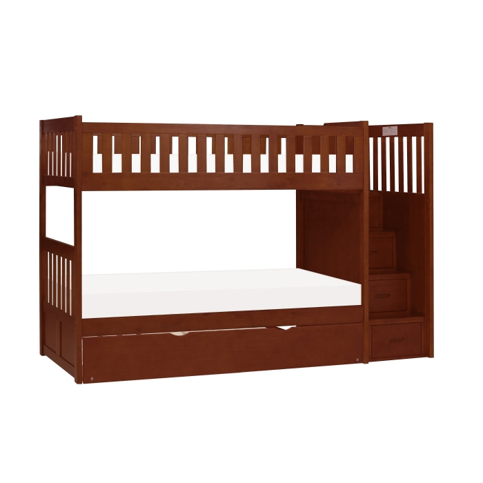 B2013SBDC-1*R (5) Twin/Twin Step Bunk Bed with Twin Trundle - B2013SBDC-1*R