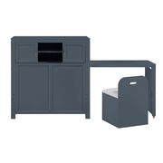 B2024BUBC-1* (2) Twin Bookcase Platform Bed with Hidden Desk, Stool and Storage Bench - B2024BUBC-1*