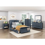 B2024BUBC-1* (2) Twin Bookcase Platform Bed with Hidden Desk, Stool and Storage Bench - B2024BUBC-1*