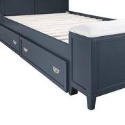 B2024BUBCF-1* (2) Full Bookcase Platform Bed with Hidden Desk, Stool and Storage Bench - B2024BUBCF-1*
