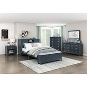 B2024BUBCF-1* (2) Full Bookcase Platform Bed with Hidden Desk, Stool and Storage Bench - B2024BUBCF-1*