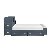 B2024BUBCF-1* (2) Full Bookcase Platform Bed with Hidden Desk, Stool and Storage Bench - B2024BUBCF-1*
