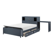 B2024BUBCF-1* (2) Full Bookcase Platform Bed with Hidden Desk, Stool and Storage Bench - B2024BUBCF-1*