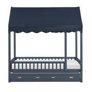 B2024BUCP-1 Twin Canopy Platform Bed - B2024BUCP-1