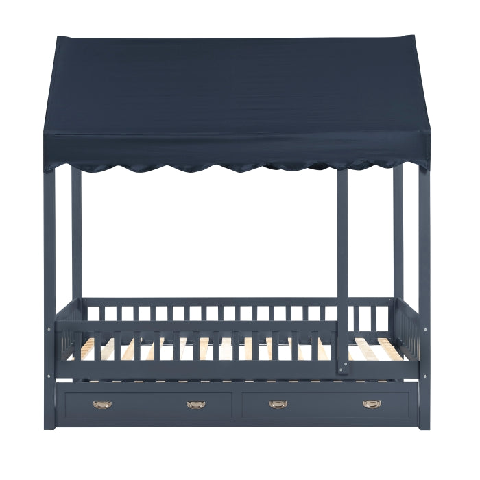 B2024BUCP-1 Twin Canopy Platform Bed - B2024BUCP-1