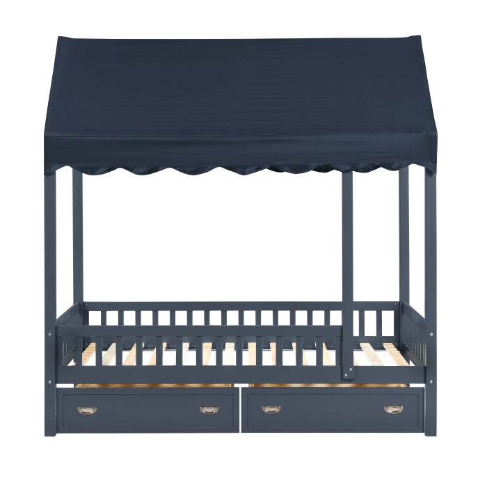 B2024BUCP-1 Twin Canopy Platform Bed - B2024BUCP-1