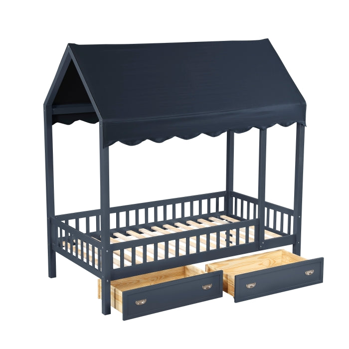 B2024BUCP-1 Twin Canopy Platform Bed - B2024BUCP-1