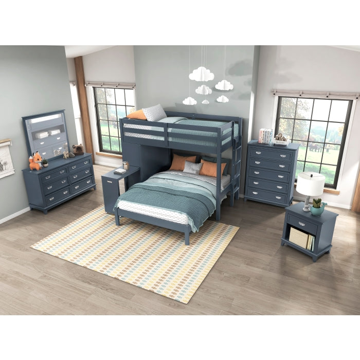 B2024BULTF-1* (6) Twin/Full Loft Bunk Bed with Chest and Hidden Desk - B2024BULTF-1*