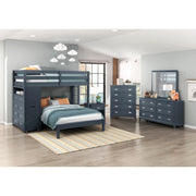 B2024BULTF-1* (6) Twin/Full Loft Bunk Bed with Chest and Hidden Desk - B2024BULTF-1*
