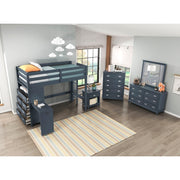 B2024BULTF-1* (6) Twin/Full Loft Bunk Bed with Chest and Hidden Desk - B2024BULTF-1*