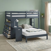 B2024BULTF-1* (6) Twin/Full Loft Bunk Bed with Chest and Hidden Desk - B2024BULTF-1*