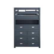 B2024BULTF-1* (6) Twin/Full Loft Bunk Bed with Chest and Hidden Desk - B2024BULTF-1*