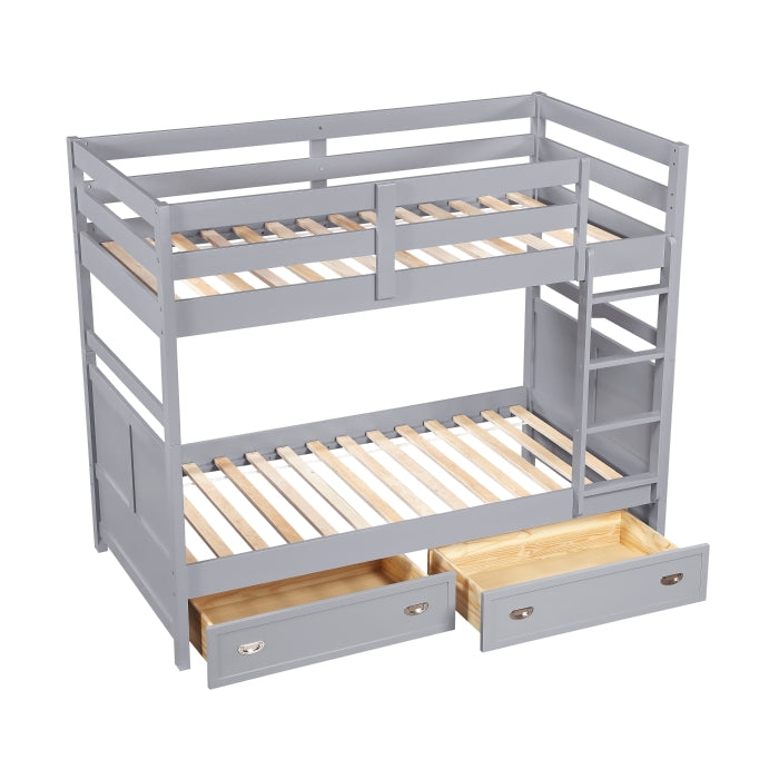 B2024GY-1* (3) Twin/Twin Bunk Bed - B2024GY-1*