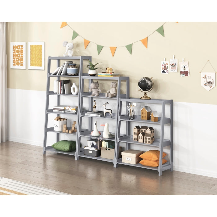 B2024GY-16S4 Bookcase, 4 Fixed Shelves - B2024GY-16S4