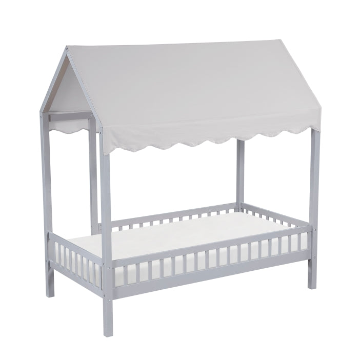 B2024GYCP-1 Twin Canopy Platform Bed - B2024GYCP-1
