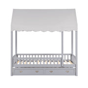 B2024GYCP-1 Twin Canopy Platform Bed - B2024GYCP-1