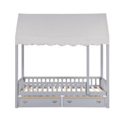 B2024GYCP-1 Twin Canopy Platform Bed - B2024GYCP-1